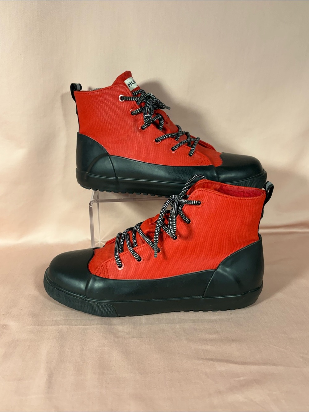 Hunter for Target Kid's Dipped Canvas High Top Red/Black Boots SZ 5